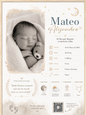 Tarjeta de Nacimiento Personalizada
