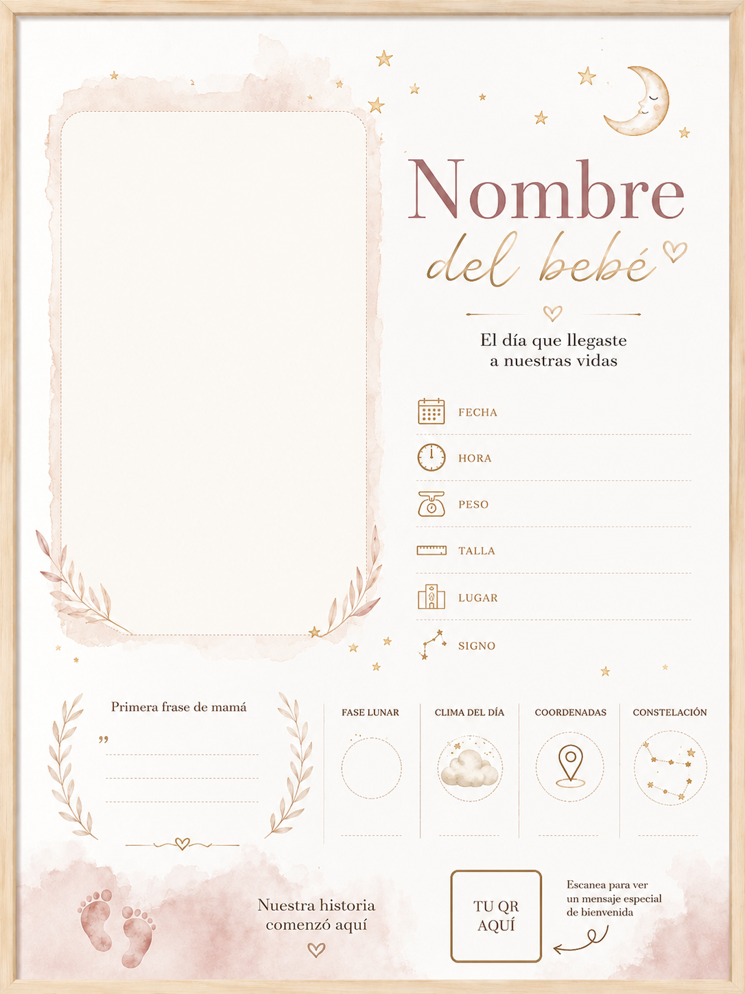 Tarjeta de Nacimiento Personalizada