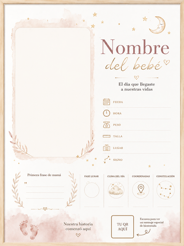 Tarjeta de Nacimiento Personalizada