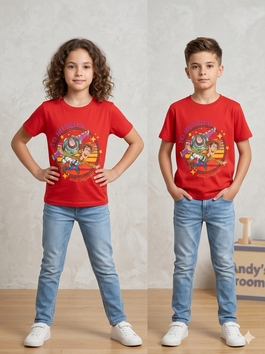 Polera Manga Corta Toy Story - Niños Roja