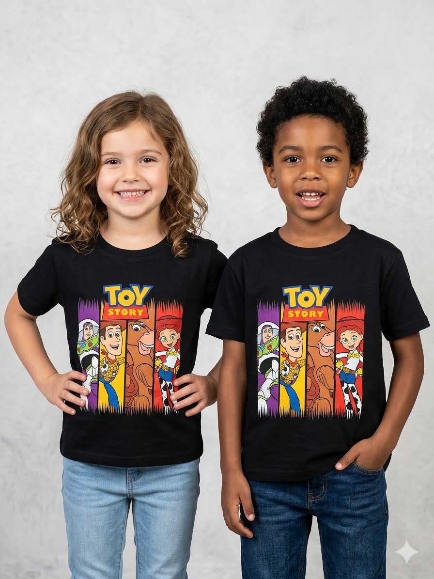 Polera Manga Corta Toy Story - Niños Negra